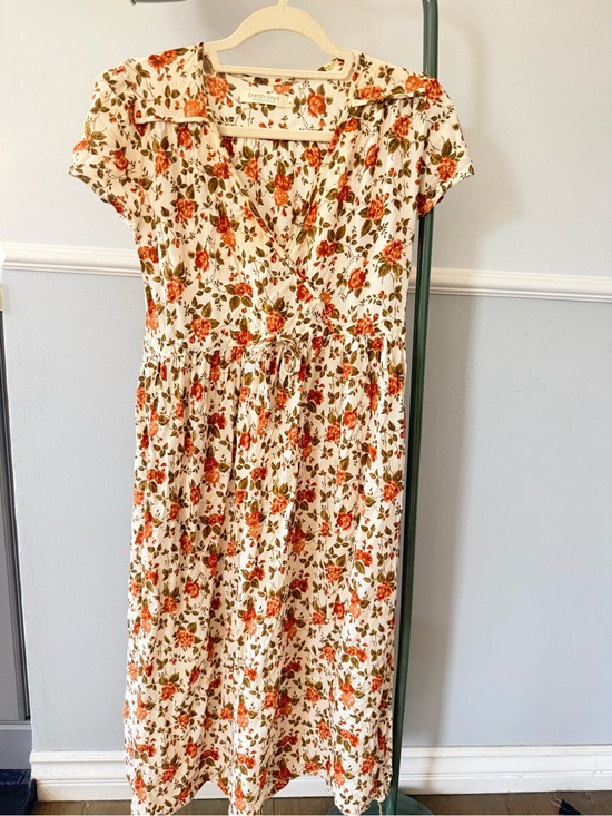 Christy Dawn Dresses & Skirts - Christy Dawn Cream Dress with Rust Rose Print